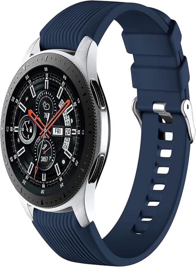 Silicone Watch Strap for Samsung Galaxy Watch/Gear S3/Watch With a Lug Width of 22mm, Soft Silicone Sport Wristband Replacement Straps, Vertical Grain Strap, for Men Women
